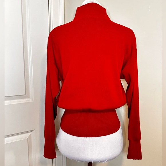 MEISTER Red Quarter Zip Wool Top Red size small - Picture 6 of 9